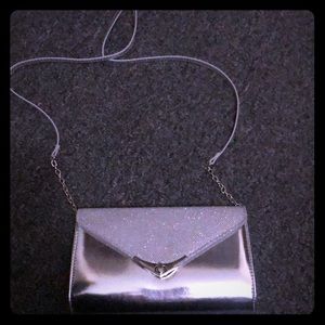 Fioni Nite Silver glitter clutch